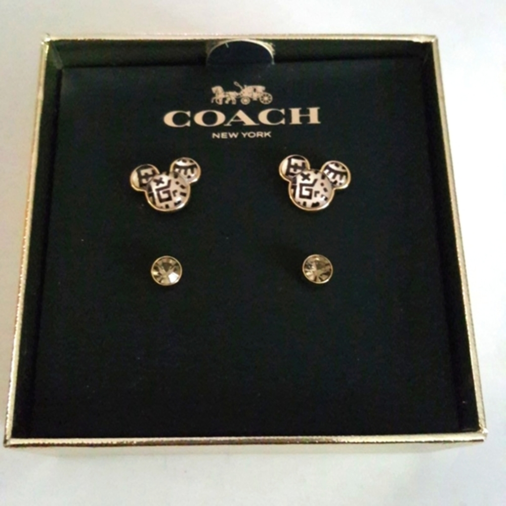 COACH MICKEY MOUSE EARRING SET - Picture 1 of 9